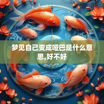 梦见自己变成哑巴是什么意思,好不好