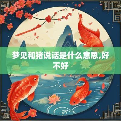 梦见和猪说话是什么意思,好不好
