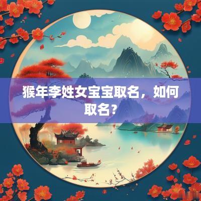 猴年李姓女宝宝取名，如何取名？