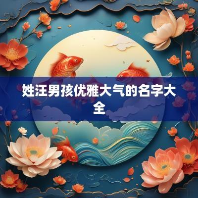 姓汪男孩优雅大气的名字大全