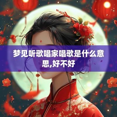 梦见听歌唱家唱歌是什么意思,好不好
