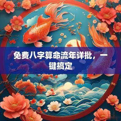 免费八字算命流年详批，一键搞定