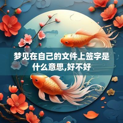 梦见在自己的文件上签字是什么意思,好不好