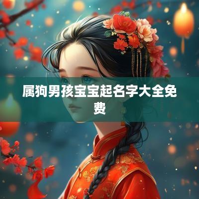 属狗男孩宝宝起名字大全免费