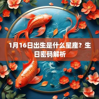 1月16日出生是什么星座？生日密码解析