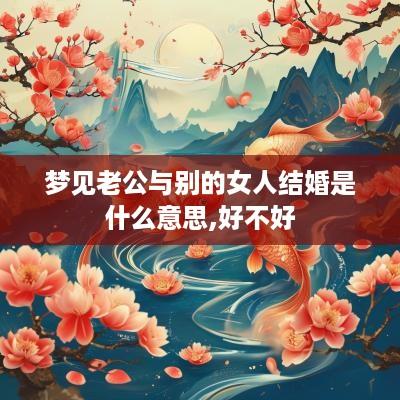 梦见老公与别的女人结婚是什么意思,好不好