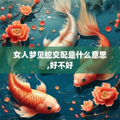 女人梦见蛇交配是什么意思,好不好
