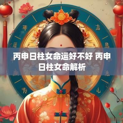 丙申日柱女命运好不好 丙申日柱女命解析