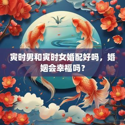 寅时男和寅时女婚配好吗，婚姻会幸福吗？