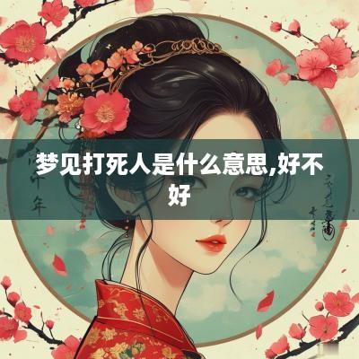 梦见打死人是什么意思,好不好
