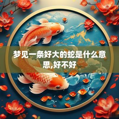 梦见一条好大的蛇是什么意思,好不好