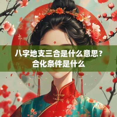 八字地支三合是什么意思？合化条件是什么