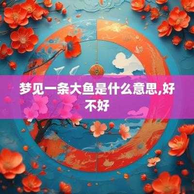 梦见一条大鱼是什么意思,好不好