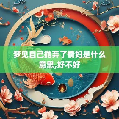 梦见自己抛弃了情妇是什么意思,好不好