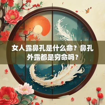 女人露鼻孔是什么命？鼻孔外露都是穷命吗？