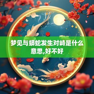 梦见与蟒蛇发生对峙是什么意思,好不好