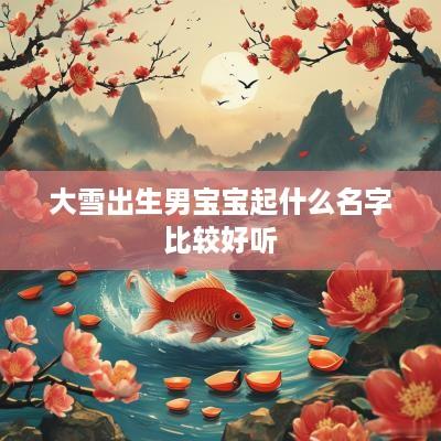 大雪出生男宝宝起什么名字比较好听