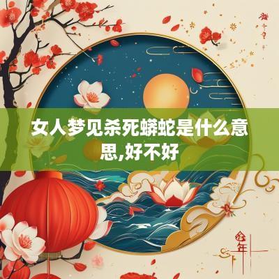 女人梦见杀死蟒蛇是什么意思,好不好