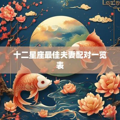 十二星座最佳夫妻配对一览表