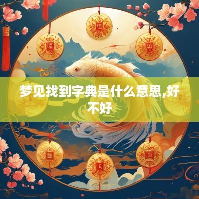 梦见找到字典是什么意思,好不好