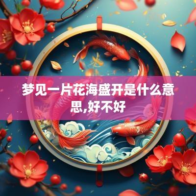 梦见一片花海盛开是什么意思,好不好