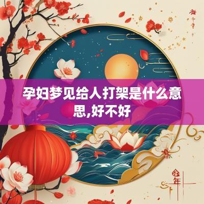 孕妇梦见给人打架是什么意思,好不好