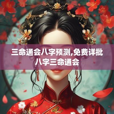 三命通会八字预测,免费详批八字三命通会