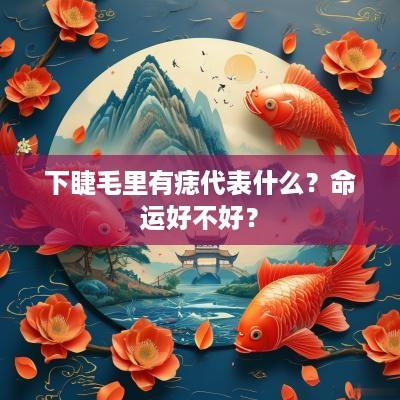 下睫毛里有痣代表什么？命运好不好？