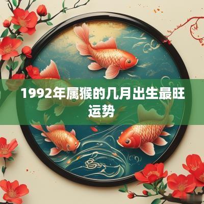 1992年属猴的几月出生最旺运势