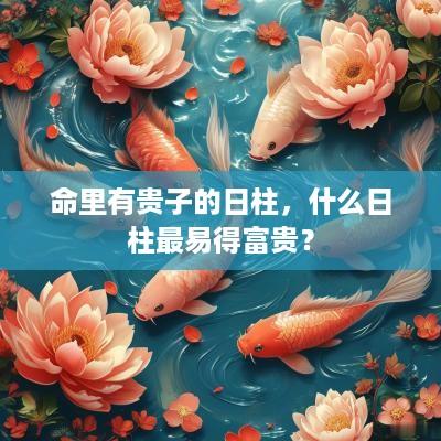 命里有贵子的日柱，什么日柱最易得富贵？