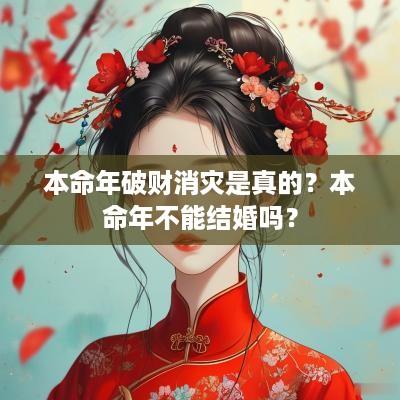 本命年破财消灾是真的？本命年不能结婚吗？