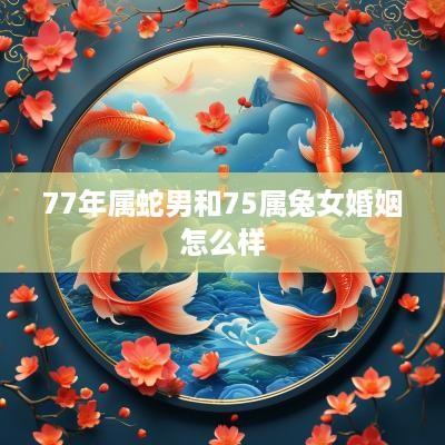 77年属蛇男和75属兔女婚姻怎么样