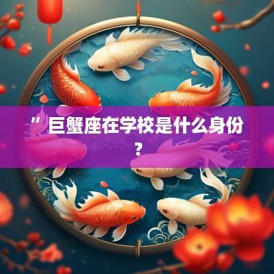 ”巨蟹座在学校是什么身份？