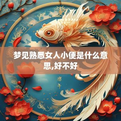 梦见熟悉女人小便是什么意思,好不好