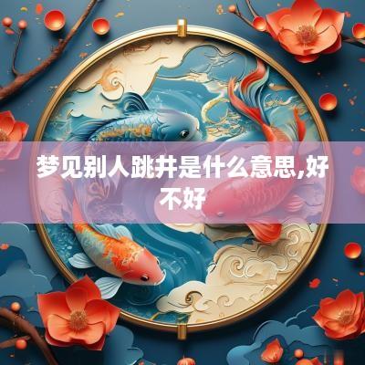梦见别人跳井是什么意思,好不好