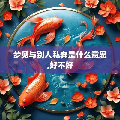 梦见与别人私奔是什么意思,好不好