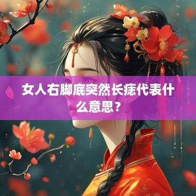 女人右脚底突然长痣代表什么意思？