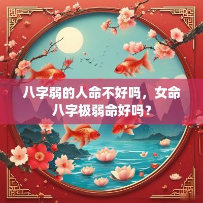八字弱的人命不好吗，女命八字极弱命好吗？