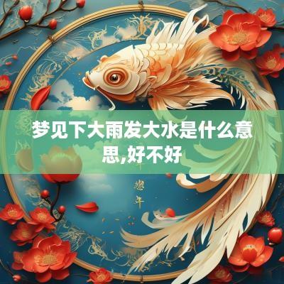 梦见下大雨发大水是什么意思,好不好