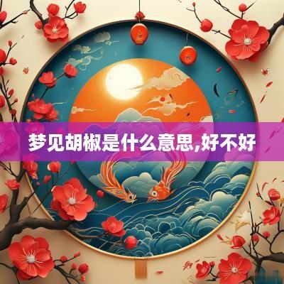 梦见胡椒是什么意思,好不好