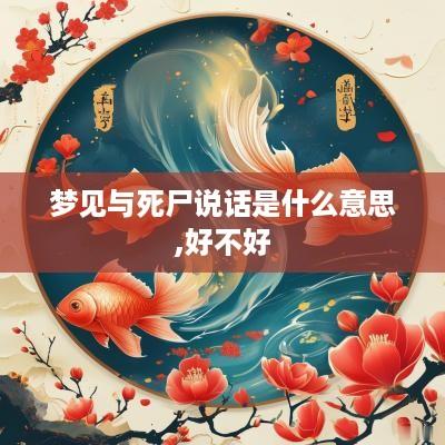 梦见与死尸说话是什么意思,好不好