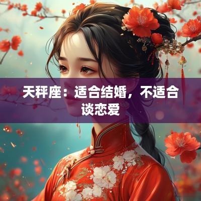 天秤座：适合结婚，不适合谈恋爱