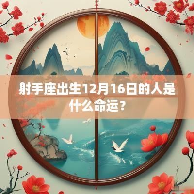 射手座出生12月16日的人是什么命运？