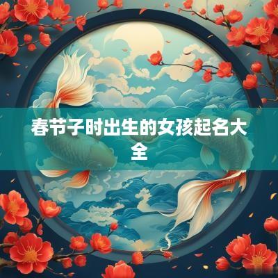 春节子时出生的女孩起名大全