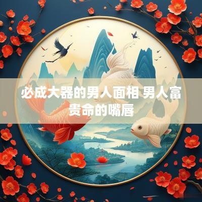 必成大器的男人面相 男人富贵命的嘴唇