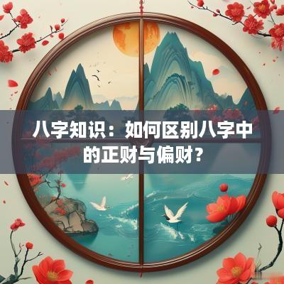 八字知识：如何区别八字中的正财与偏财？