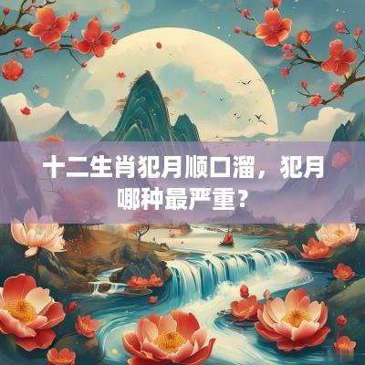 十二生肖犯月顺口溜，犯月哪种最严重？
