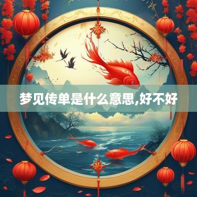 梦见传单是什么意思,好不好