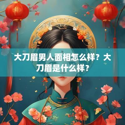 大刀眉男人面相怎么样？大刀眉是什么样？