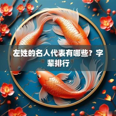 左姓的名人代表有哪些？字辈排行